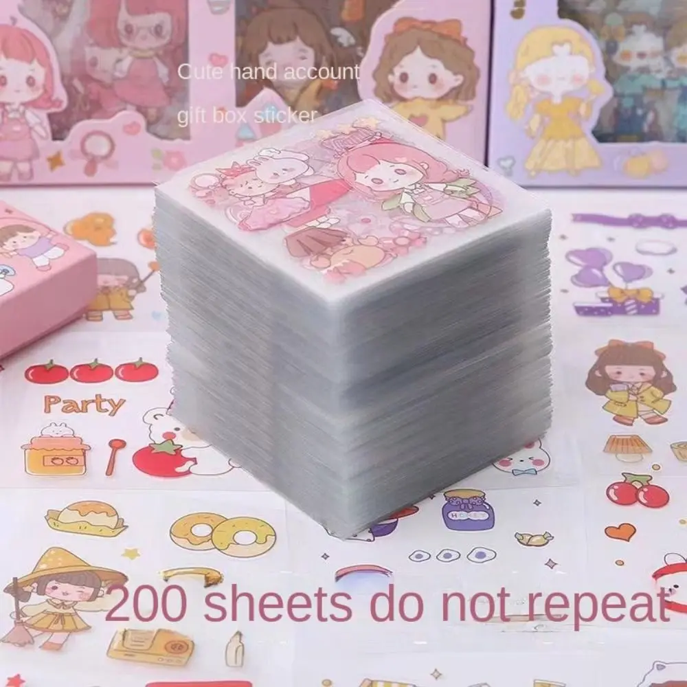 10/20/50Pcs Cute Cartoon Patterns Water Cup Stickers Waterproof DIY Notebook Decoration Scrapbook Decor Transparent