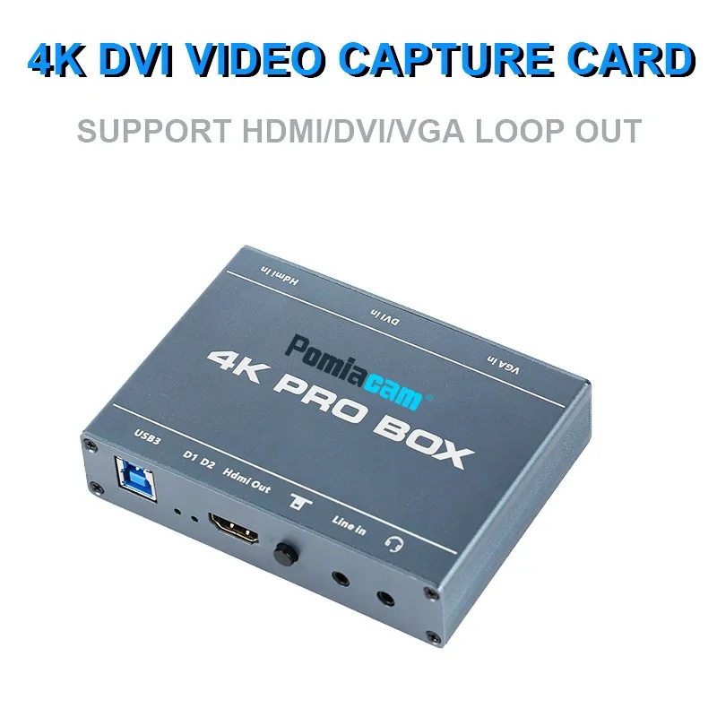 

Capture Crystal-Clear Video with the 4K PRO BOX DVI HDMI VGA to USB3.0 Capture Card HD video capture device HDMI Loop Out