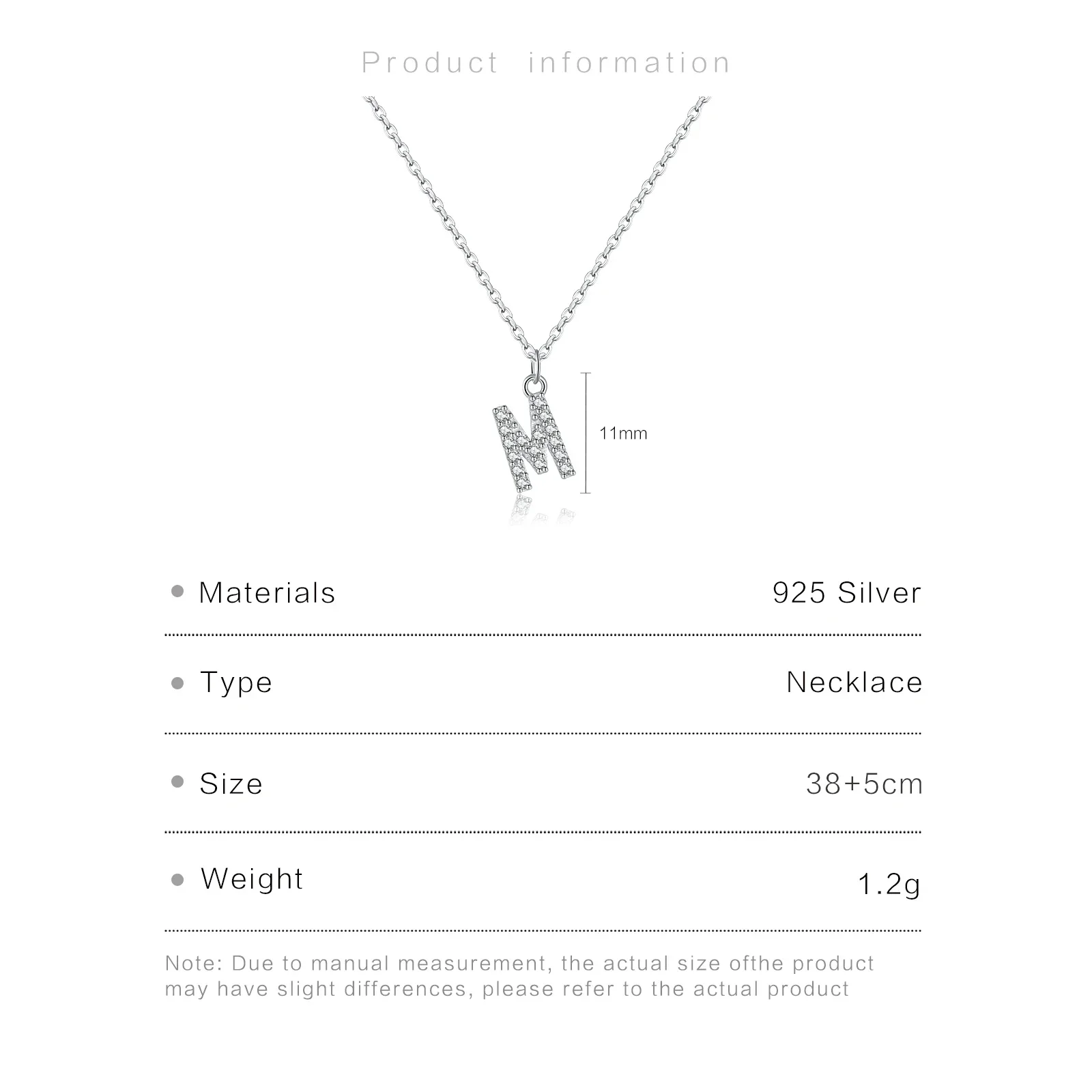 ANDYWEN 925 Sterling Silver Alphabet Initial Monogram Letter Pendant CZ Zircon Necklace Long Chain for Women Jewelry Gift