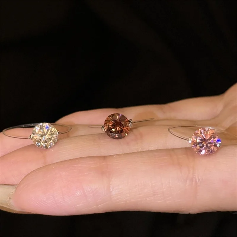 ZFSILVER s925 الفضة الأزياء الفاخرة العصرية اللون 1ct مويسانيتي حورية البحر المسيل للدموع الدائري سحر النساء حفل زفاف مجوهرات هدية XH-056