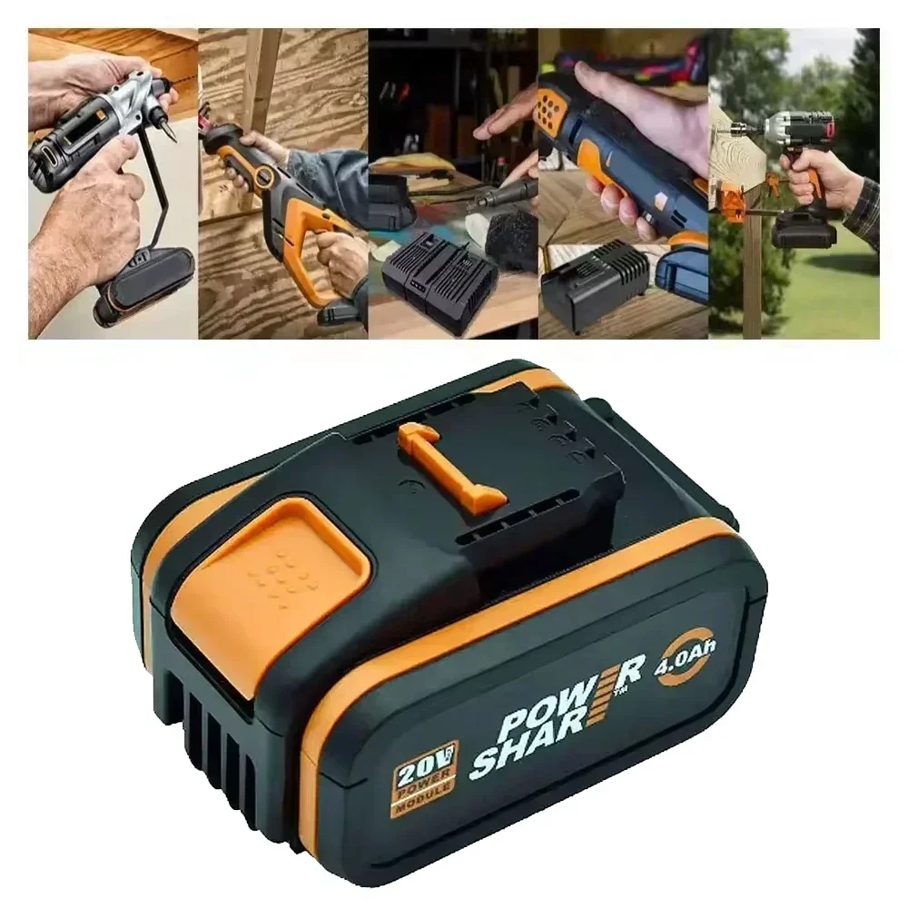 Pro Worx 20V 4,0/6,0/8,0/10Ah lithiovou baterii, dobíjecí WA3553 WA3551 WA3553.1 WA3570 pro veškeré elektrické a zahradní nářadí Worx - náhled 5