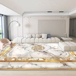 Marble Light Luxury Carpet for Living Room Decoration Coffee Table Soft Non-slip Floor Mat Home Bedroom Plush Rug Ковер Tapis 러그