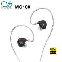 SHANLING MG100 Wired Headphones In-Ear Earphones Dynamic HiFi Music Headphones IEM Hi-Res Audio Earphones MMCX 3.5mm+4.4mm Plug