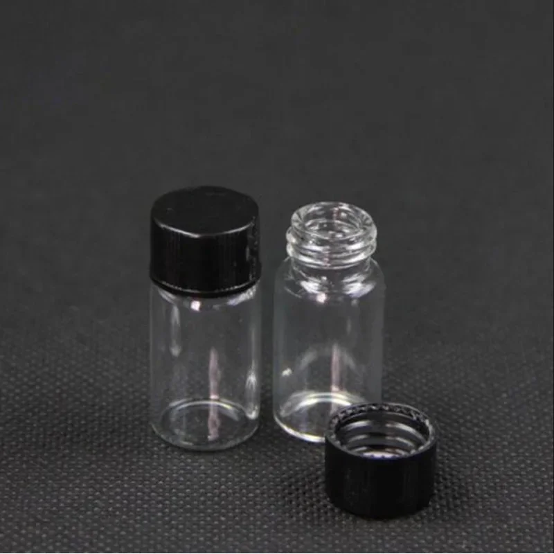 30Pcs Clear Amber Glass Small Medicine Bottles Brown Sample Vials Laboratory Powder Reagent Bottle Containers Screw Lids