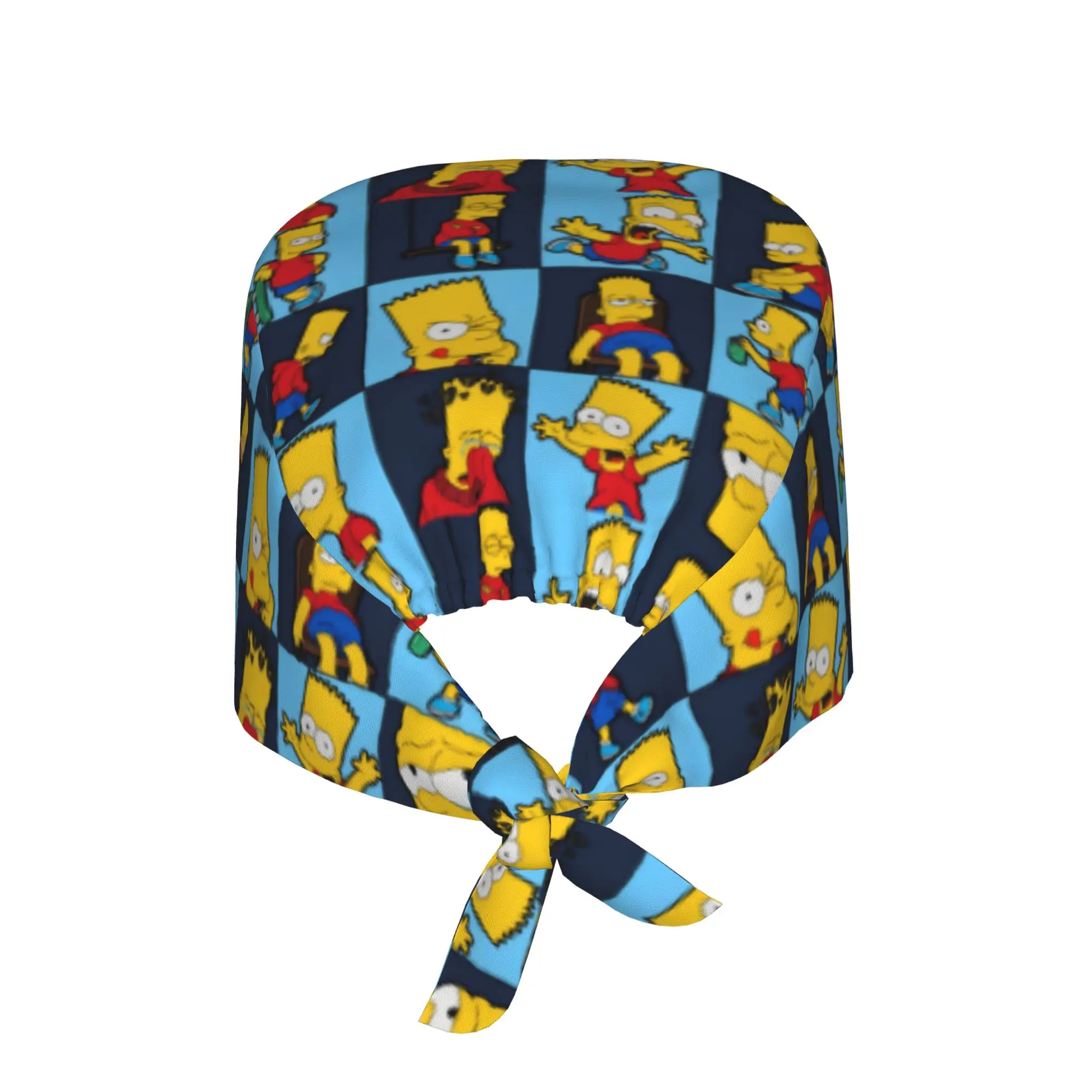 S-Simpsoned Cartoon Nursing Work Cap Surgical Scrub Caps Nursing Hair Hats Homer Manga Work Scrubs Hat for Hospital Pharmacy