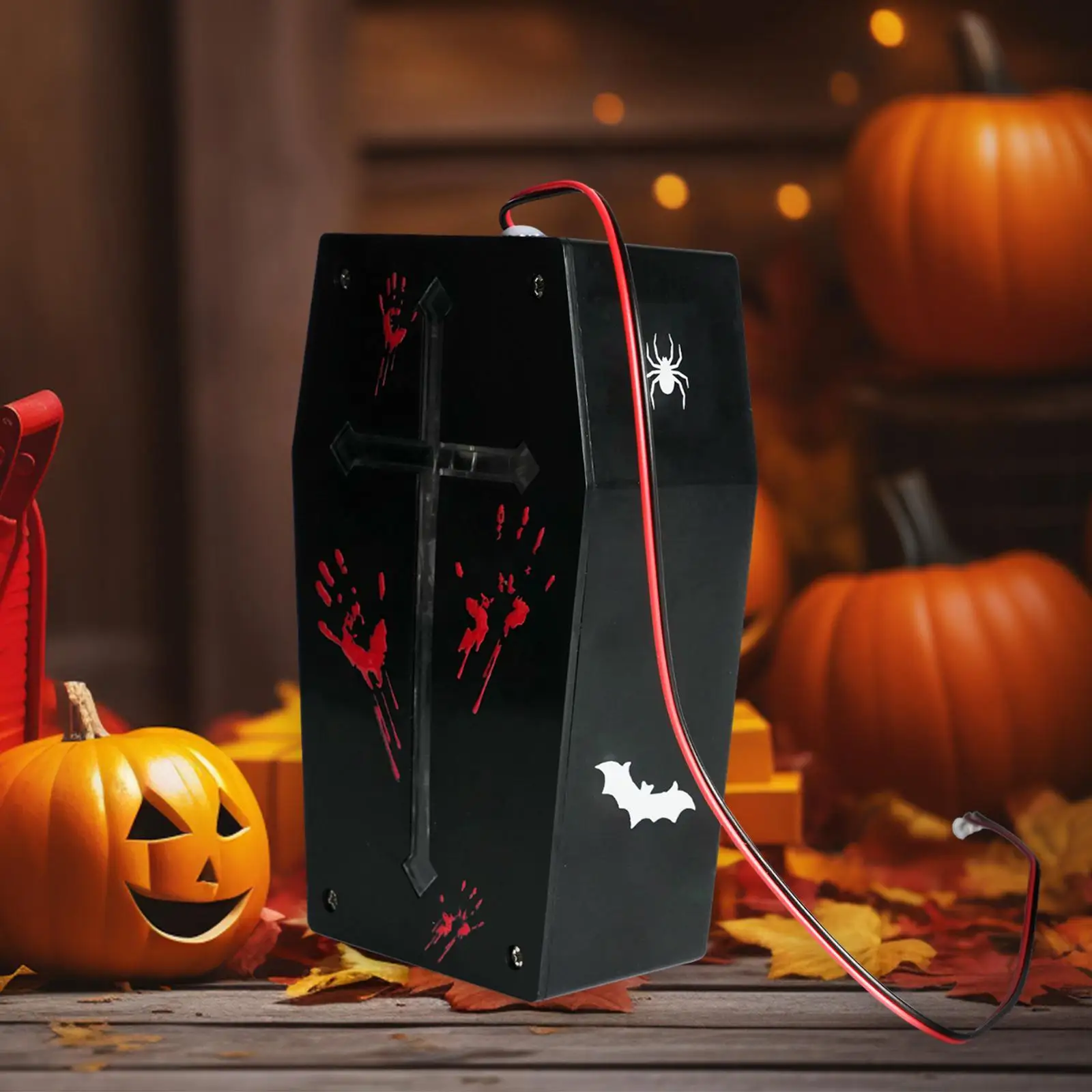 Halloween Geluidssensor Voice Speler Met Stickers Schreeuw Box Speaker Met Led Verlichting Voor Snoepdoos Cadeau Huis Gangen Buiten