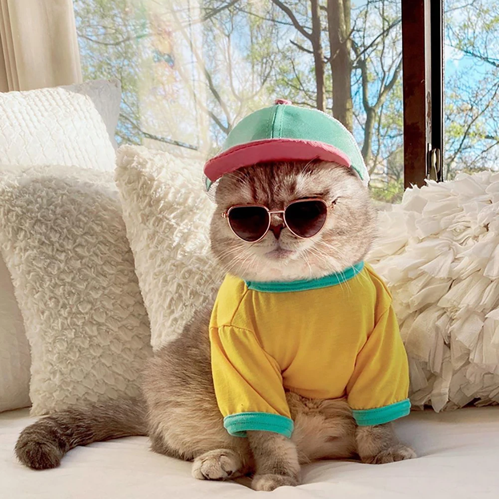 Dog Sunglasses Cat Pet Products Lovely Vintage Round Reflection Eye Wear Glasses For Small Dog Cat Pet Photos Props Accessories #2