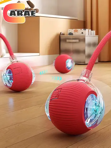 Cat Interactive Ball Toy, Automatic Rolling Ball with Tail, Rechargeable Smart Pet Interactive Toy, Intelligent Mouse for Cat