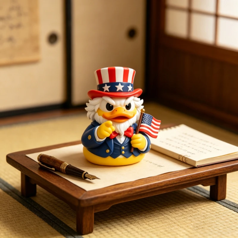 Patriotic Collectible Duck Figurine Uncle Sam Style Resin Decor For 4th Of July Party Favors