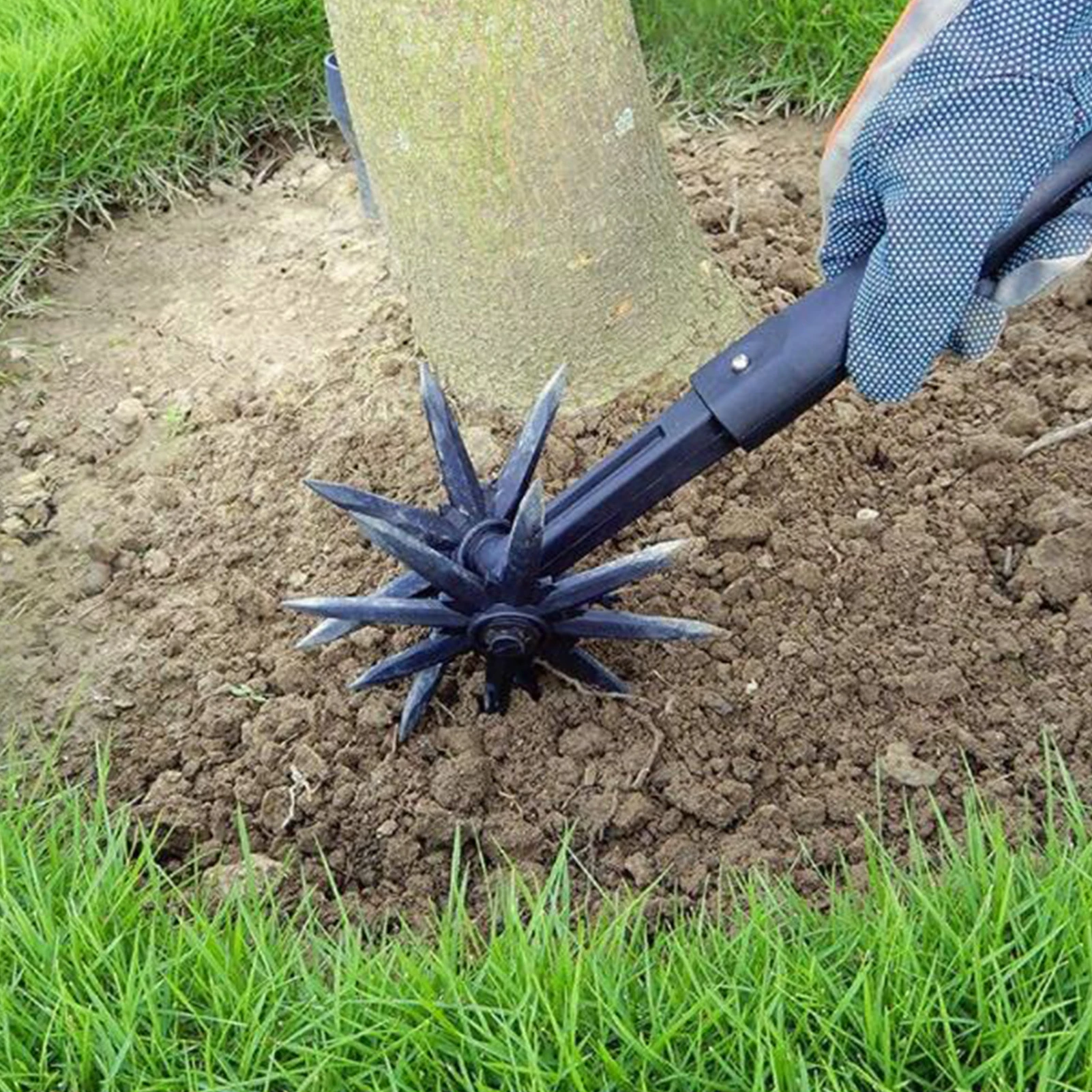 Telescoping Rotary Cultivator Ergonomic Lawn Ripper Manual Soil Plowing Tool Multifunction Outdoor Gardening Tool