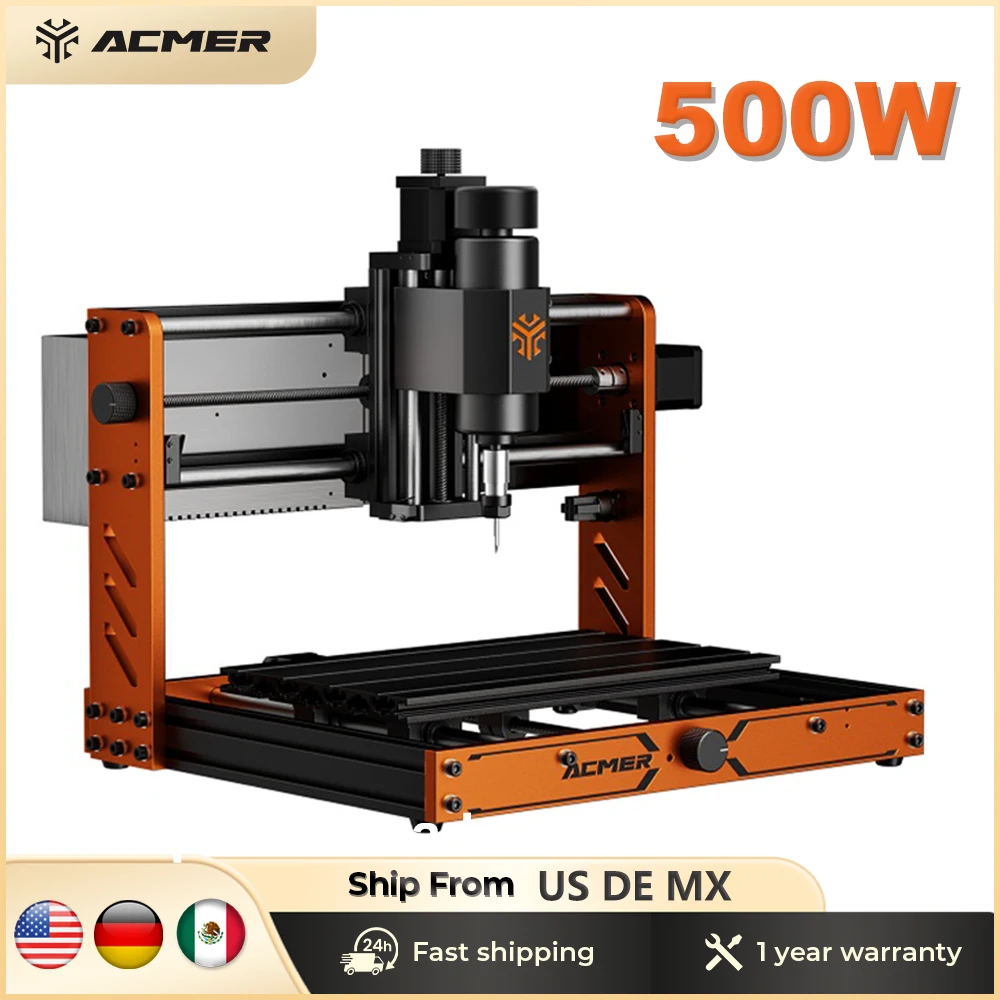 

ACMER 3S 3018 Фрезерный станок с ЧПУ 500 Вт Шпиндель аварийной остановки 3-осевой GRBL Автономное управление Резьба Резка Дерево Печатная плата Камень Металл
