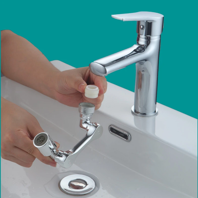 1080 ° Universal Rotation Extender Faucet Aerator Plastik Tap Splash Filter Dapur Baskom Kran Bubbler Nozzle Robotic Arm