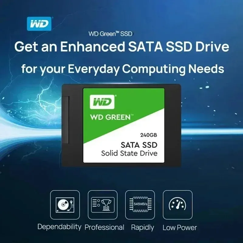 For WD GREEN 2.5" SATA III SLC internal Solid State Disk 1TB 2TB 4TB Read Speed 545MB Hard Drive for Laptop Desktop SSD