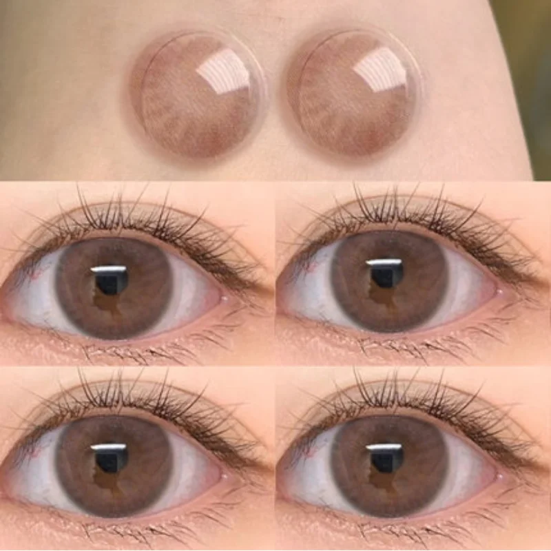 KSSEYE-Lentilles de contact colorées coréennes, pupille naturelle brune résistante, lentille noire de grand diamètre pour les yeux, cosmétique à la