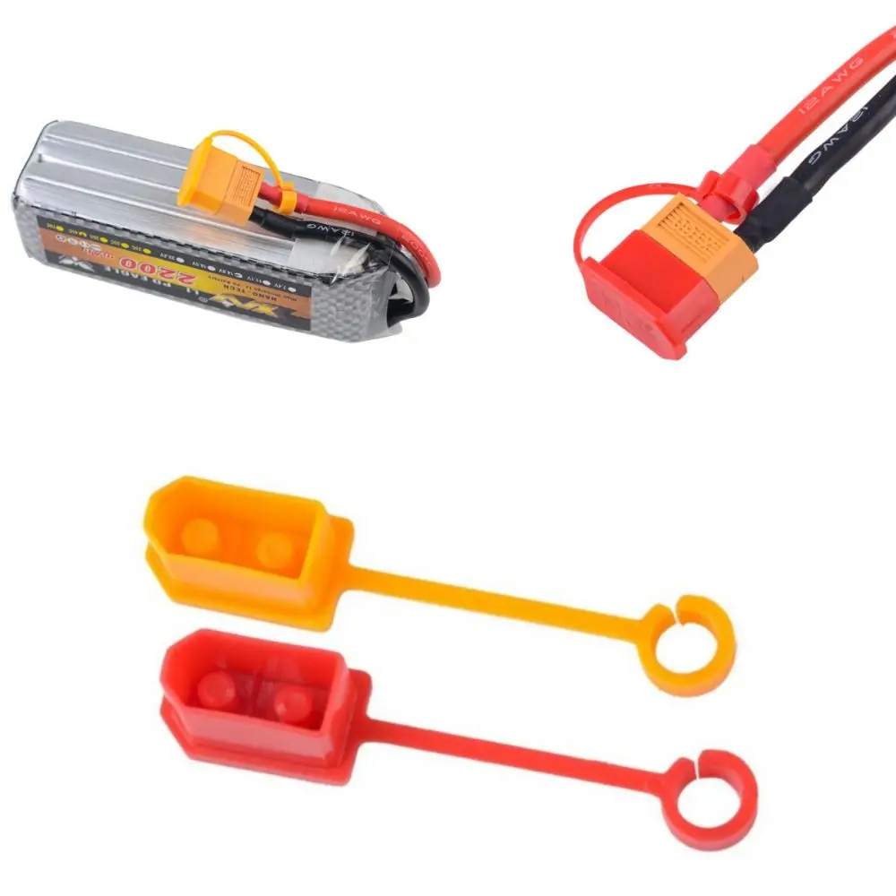 10pcs XT60 Plug Protective Cover Plastic Dust-proof Rubber Terminal Case FPV Accessories Yellow Red Insulated Caps