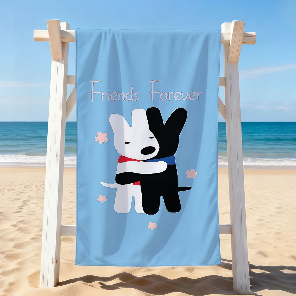 Cartoon cute Gaspard and L-Lisa Towel Drying Bath Towel Applicable To Light Swimming Camping Yoga Beach Out