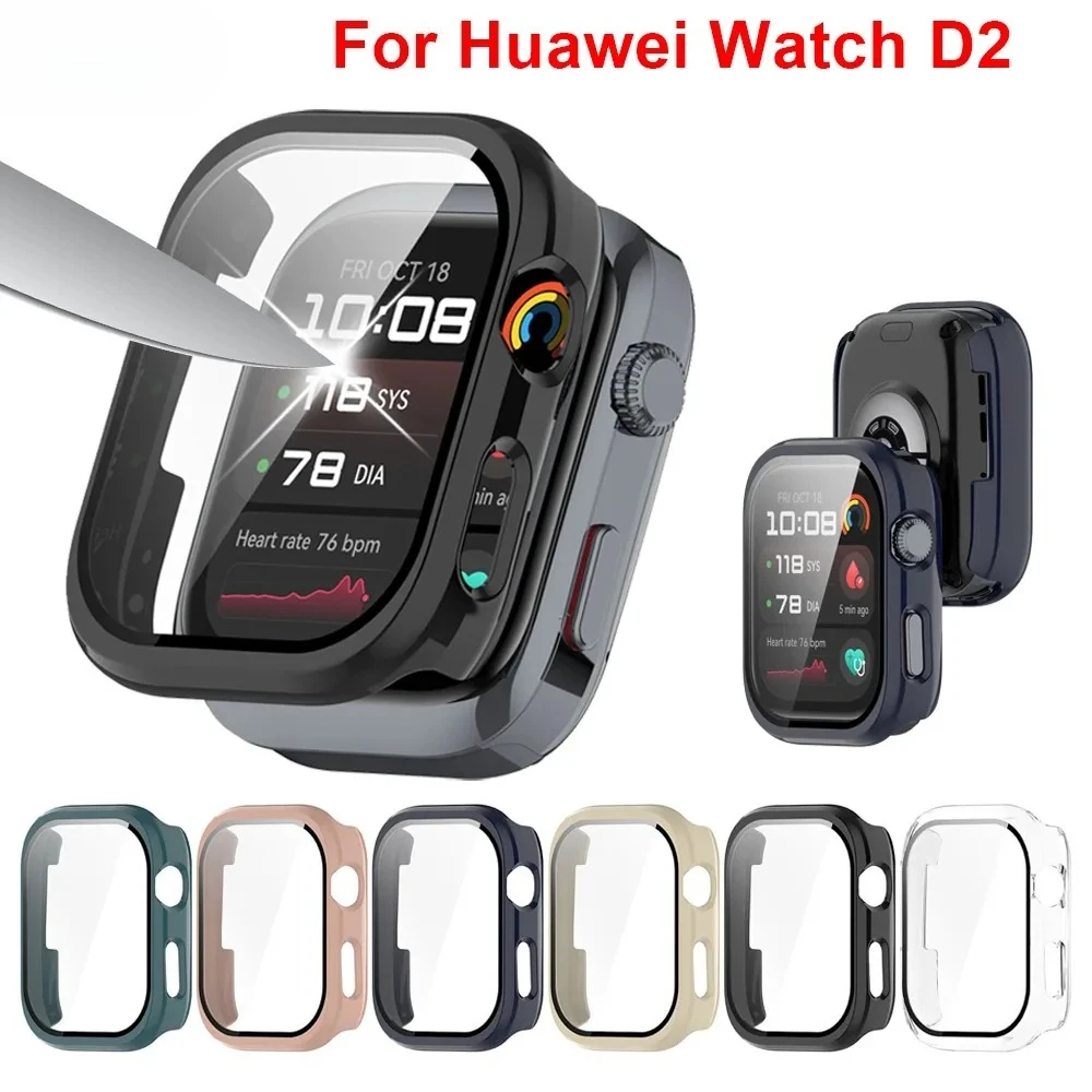 Verre + étui pour Huawei Watch D2, protecteur d'écran, Film anti-rayures, housse de protection PC pour Huawei Watch D2, accessoires