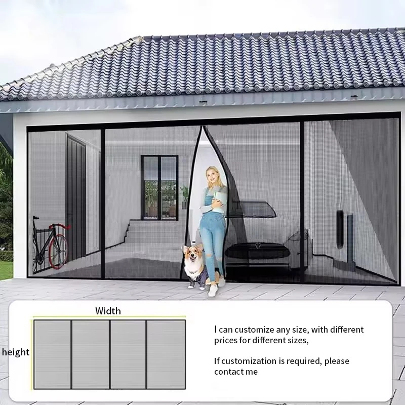 

Custom Size large size Magnetic Door Screen Mosquito Net Summer Anti insect Mesh Automatic Closing Curtain Garage door curtain