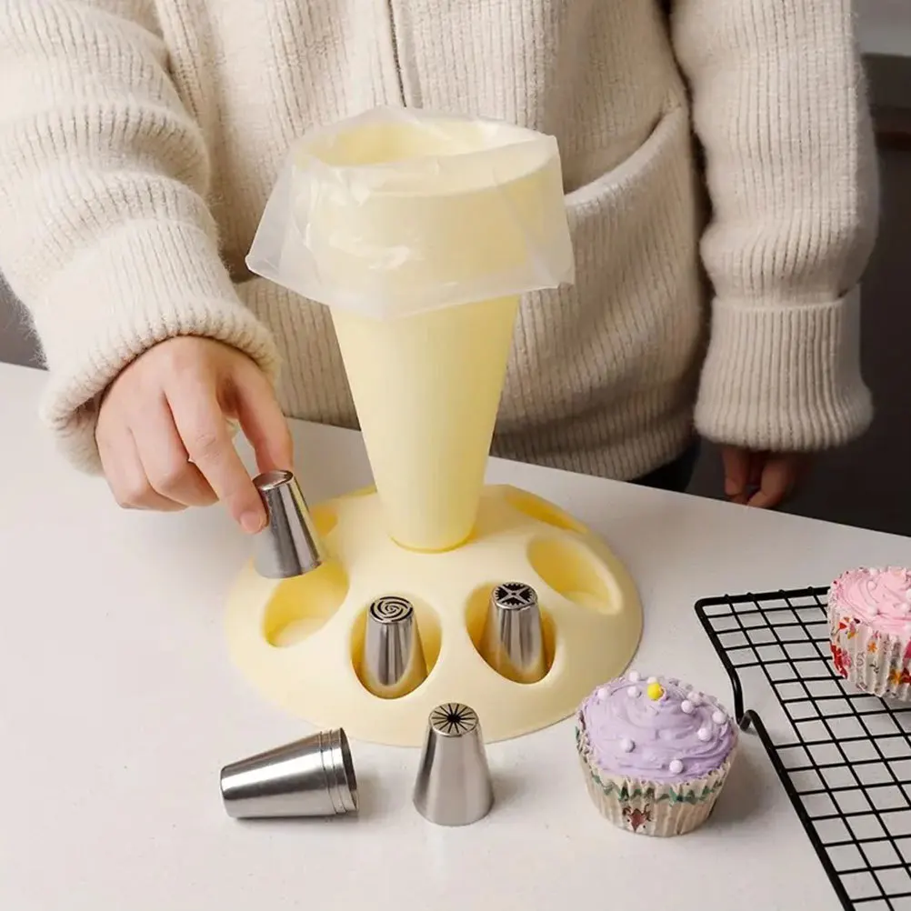 

Extra Large Piping Tip Organizer Bag Stand Holder Cake Decorating Storage Organizer Icing Tips Frosting Piping Kit for Pastry