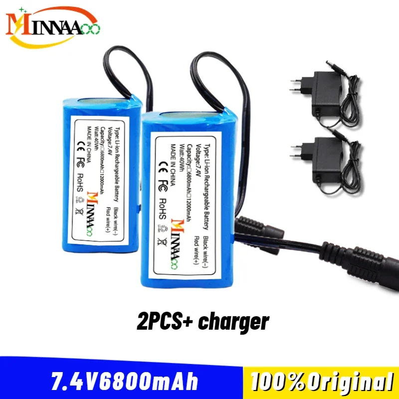 

Upgrade7.4V 12800Mah 6800Mah Battery For T188 T888 2011-5 V007 C18 H18 So on Remote Control RC Fishing Bait Boat Parts 1/3pcs