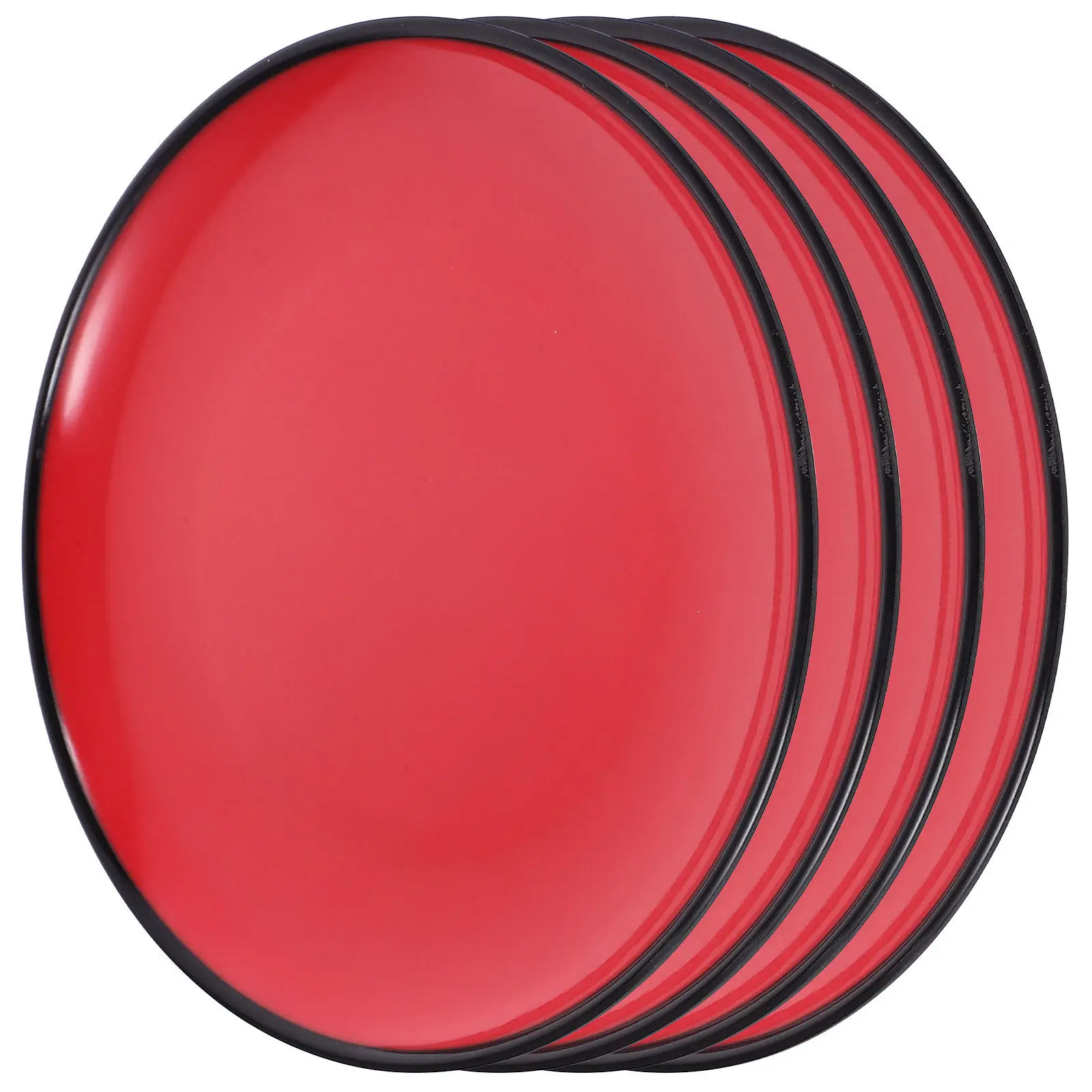 4Pcs Premium Melamine Fruit Plate Set Round Lightweight Serving Dish for Dessert Snacks Salad Appetizer Party Picnic Outdoor Use