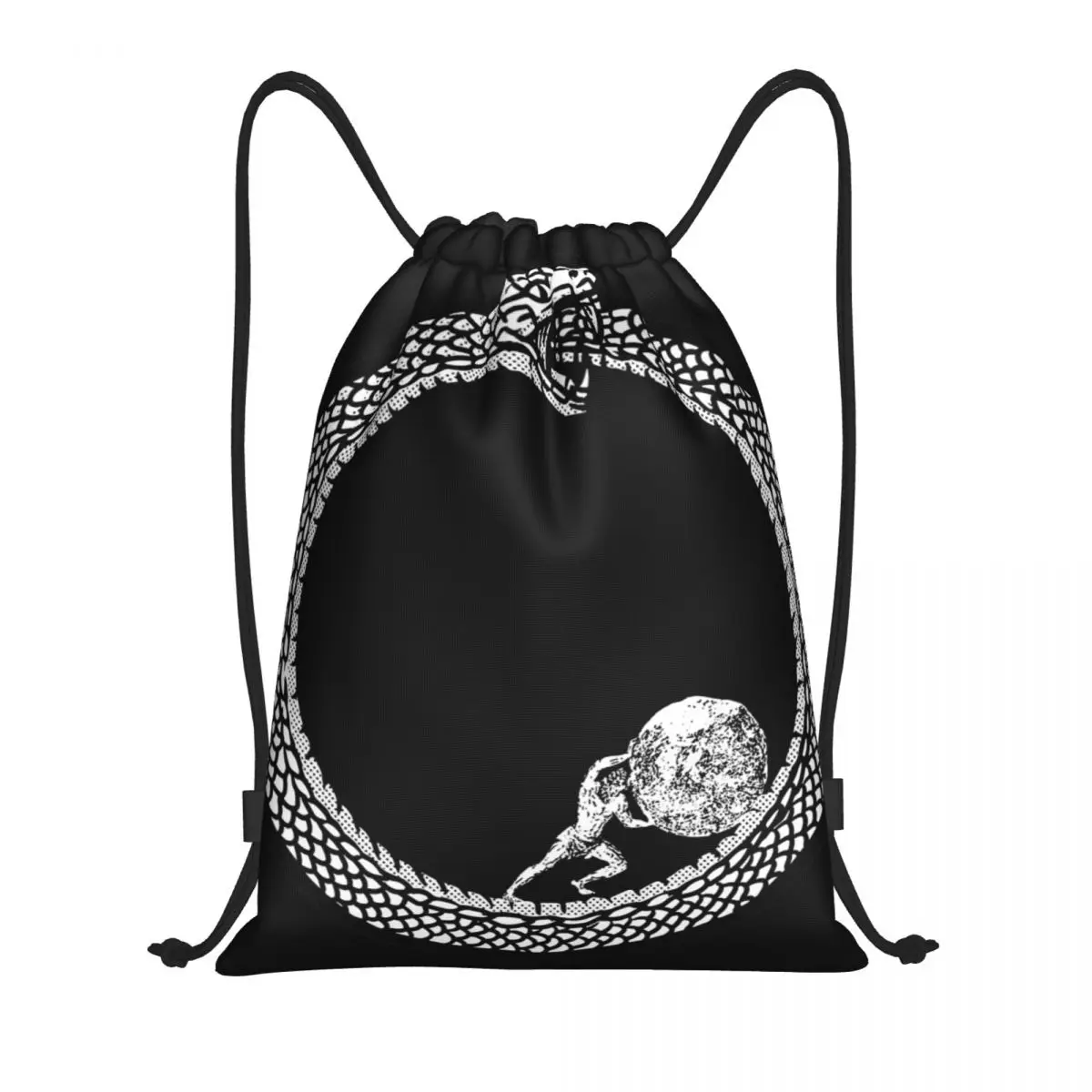 

Sisyphus In An Ouroboros Snake Multi-function Portable Drawstring Bags Sports Bag Book Bag For Travelling