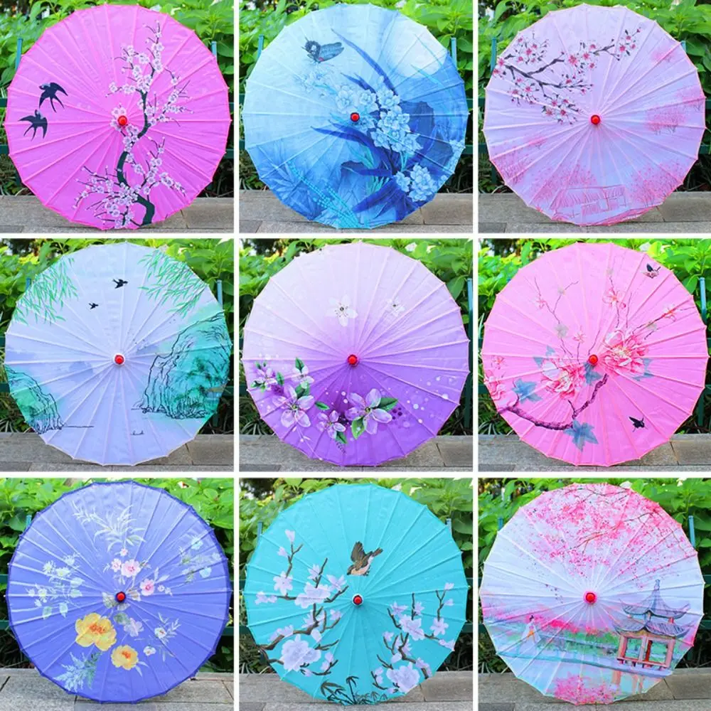 Chinese Antique Style Oiled Paper Umbrella 56cm 10 Colors Decorative Umbrella Decorate Umbrella Bridesmaids Party Scenery