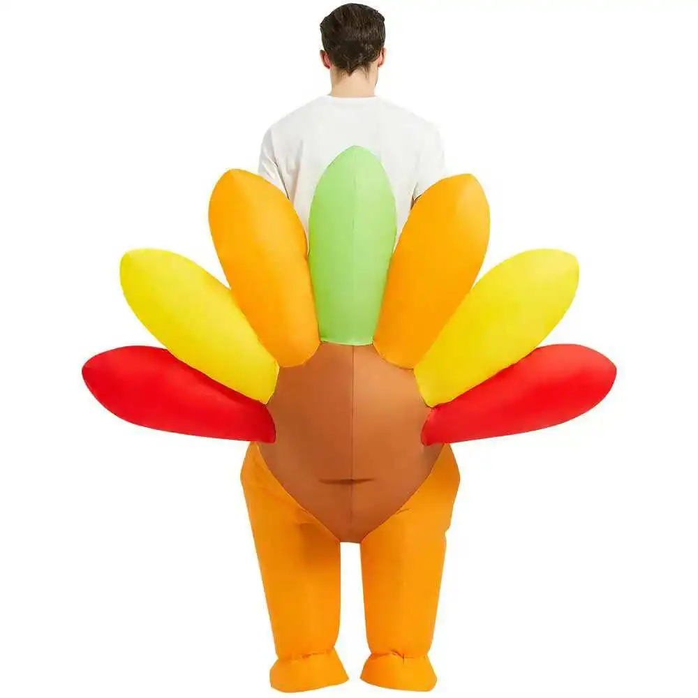 Disfraz inflable de pavo para adultos, traje divertido de explosión para hombres y mujeres, traje de Cosplay para fiesta de Acción de Gracias y Halloween