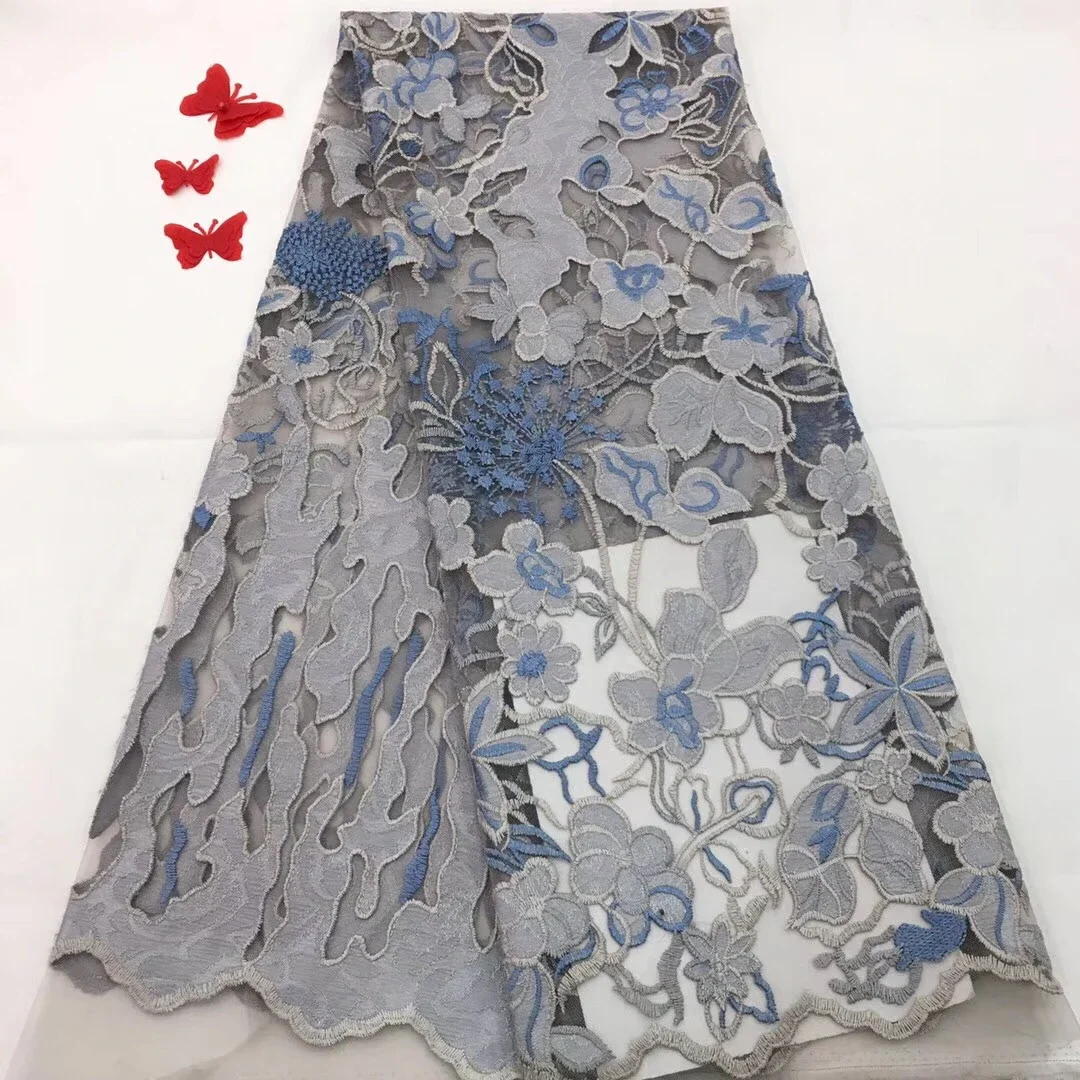 

2018 Newest African Laces Fabrics Embroidered African French Lace Fabric Nigerian Net Lace Fabric for wedding dress R102