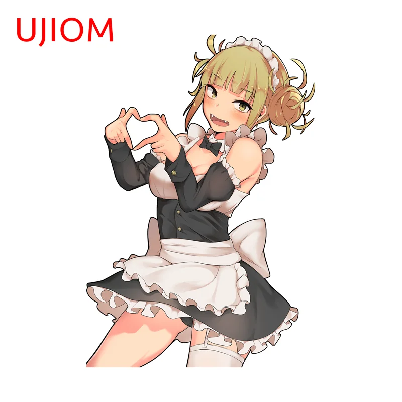 UJIOM Beautiful Maid Uniform Himiko Toga Wall Sticker Yellow Hair Amusing Enchanting Picture Decal Kitchen Cupboard Decoration