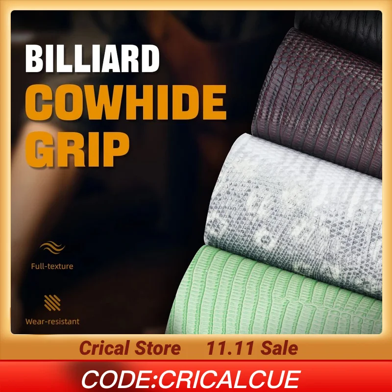 

Billiard cue Leather Grip Wrap Cowhide Waterproof Non-slip Lizard Skin 325*100*0.6mm Pool Cue Billiard Accessory