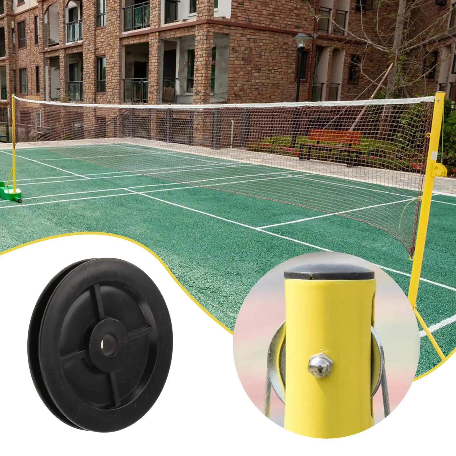 

Шкив для волейбольной шкивы, портативный, простой в установке, нейлоновый шкив 8 см, аксессуар для игр, соревнований на открытом воздухе, в помещении