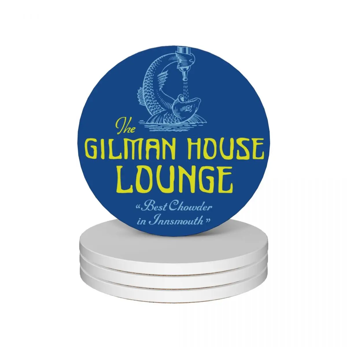 

The Gilman House Lounge Ceramic Coasters (Set of 4) tea cup holders eat table slate Coasters