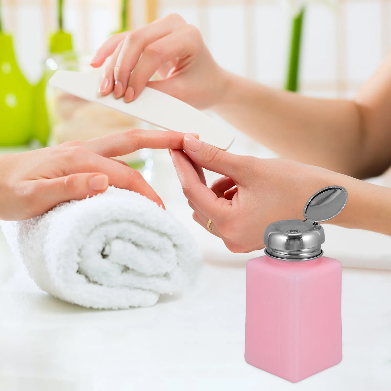 3pcs Nail Polish Remover Press Bottle Set – Compact, Portable, Leak-Proof Dispenser for Liquid Storage