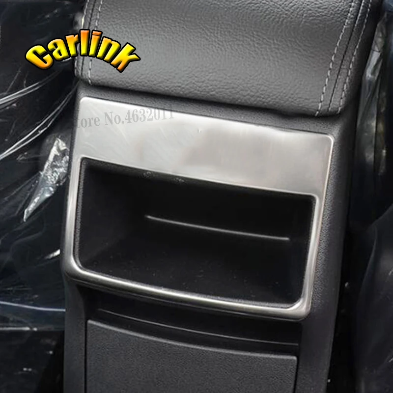 High quality For Citroen C4 2016 Accessories Stainless steel Car Rear storage Box Air outlet panel Cover Trim car styling 1pcs