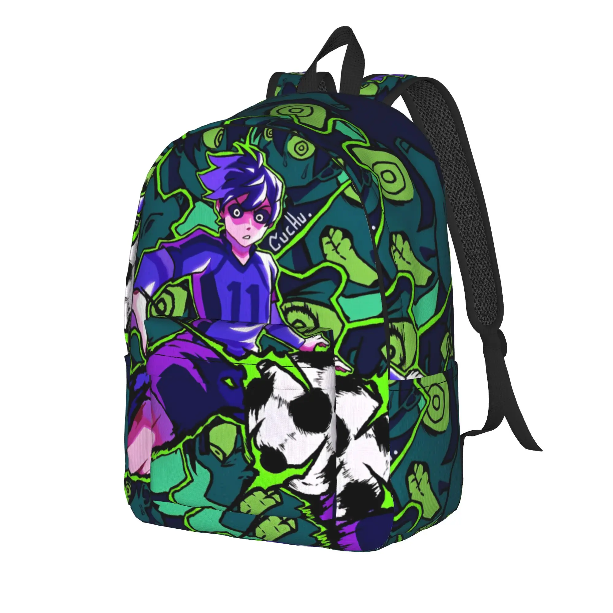 Cute Anime Blues Locks Backpack  Trekking Backpacks Student Unisex Colorful Big High School Bags Elegant Rucksack
