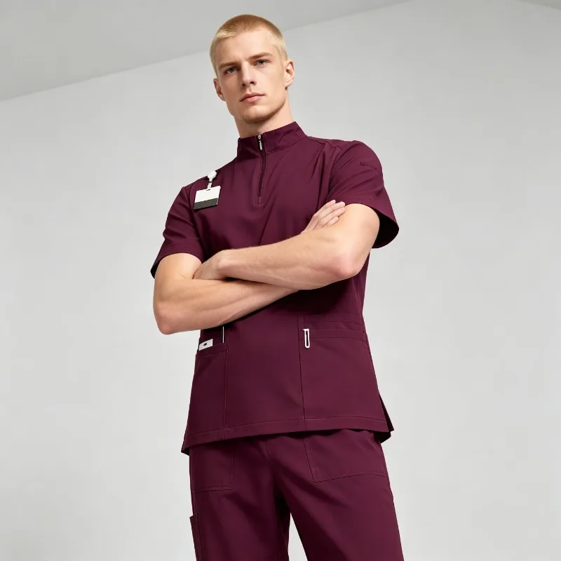 Stand Up Matte Multi Pocket Frosted Set Suitable for Beauty Salons Spas Pets Veterinarians Nurses Nursing Staff Work Clothes
