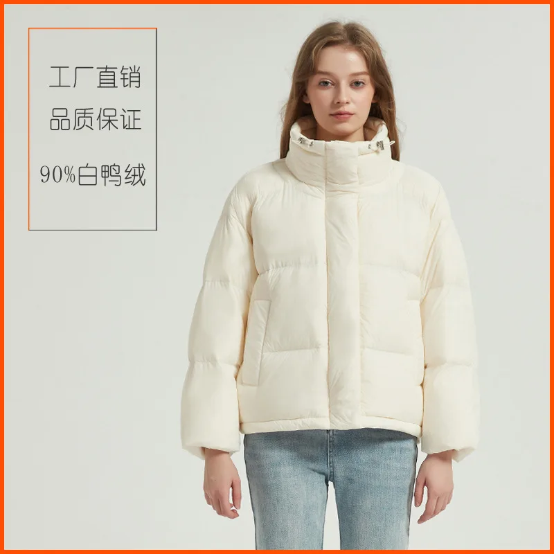 2024 New Down Jacket Women\'s Short Style Winter Wear Warm Stand Up Collar Loose Jacket