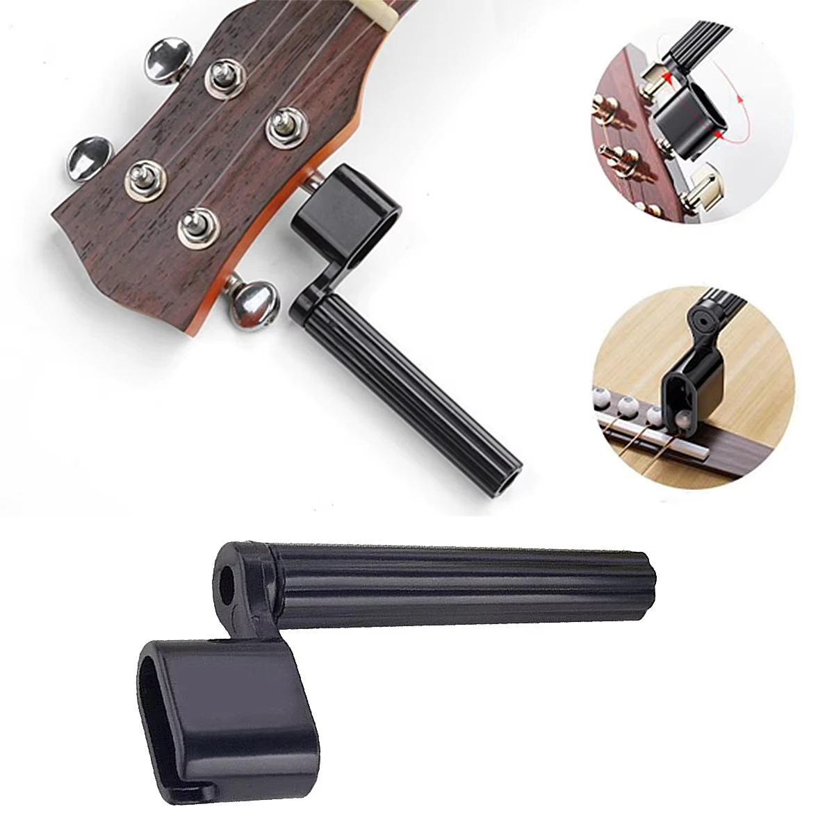 Miwayer Dual-Function Guitar Maintenance Tool - ABS Plastic Winder and Bridge Pin Remover for Quick String Replacement