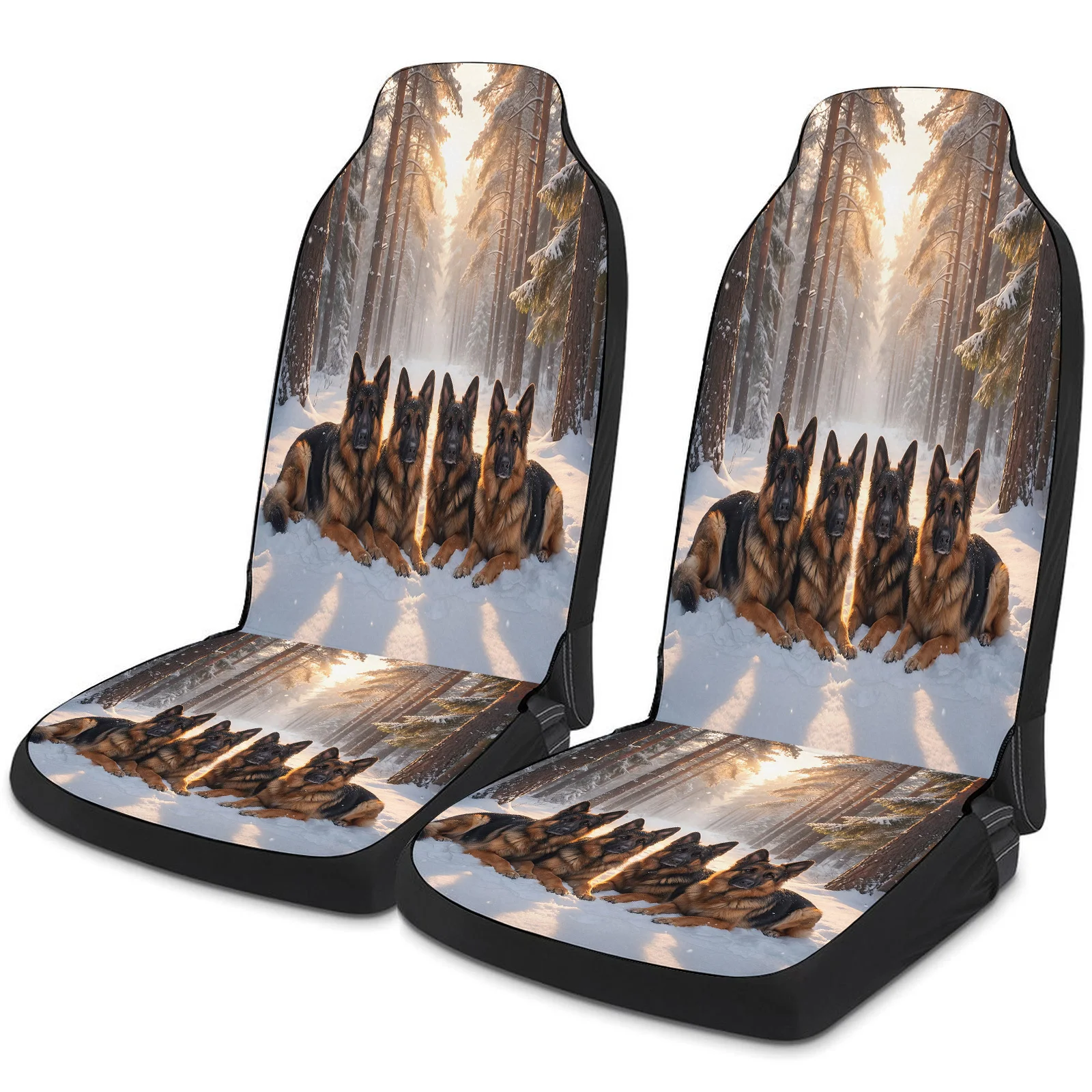 German Shepherd Themed Car Seat Cover Set For Most Cars Trucks, Trendy Breathable Car Seat Protector Covers Full Set, Universal