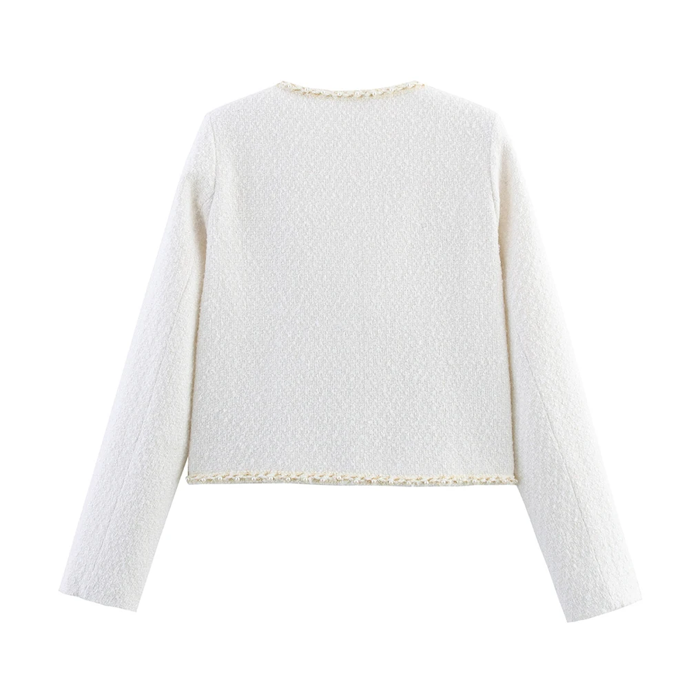 ファッションパール装飾スモールフレグランスジャケット 欧米風レディース服 人気