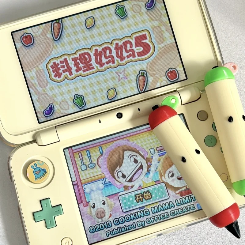Stylus Pen Cute Apple Shape 3D Printed Fine Tip With Chain For Nintendo 3DS 2DS NDS DS Touch Screen Gaming Accessory