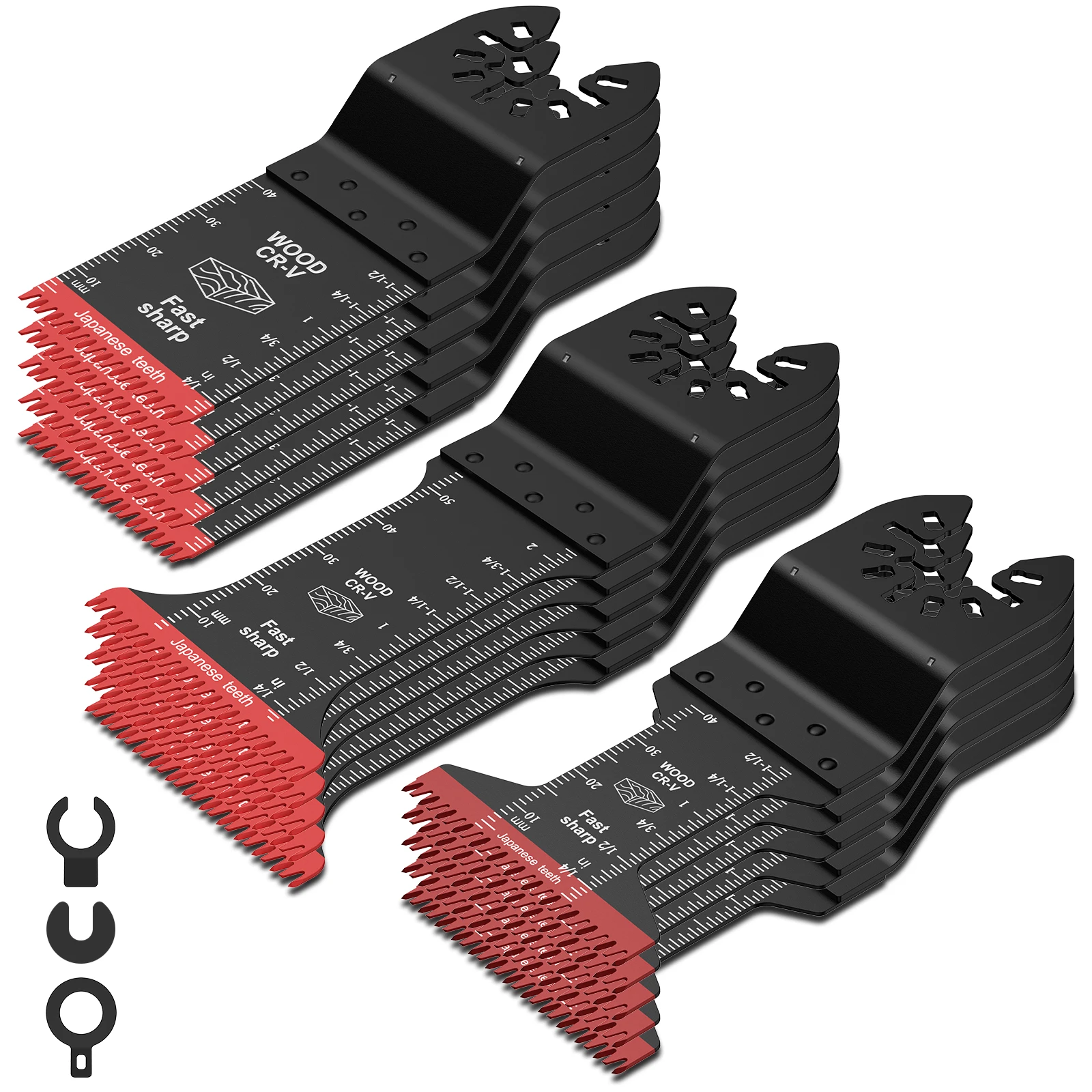 8/15Pcs Oscillating Saw Blade Japanese Tooth Saw Blades Cr V Curved Edge Multitool Blades Sharp Wear Resistant Cutter Blade