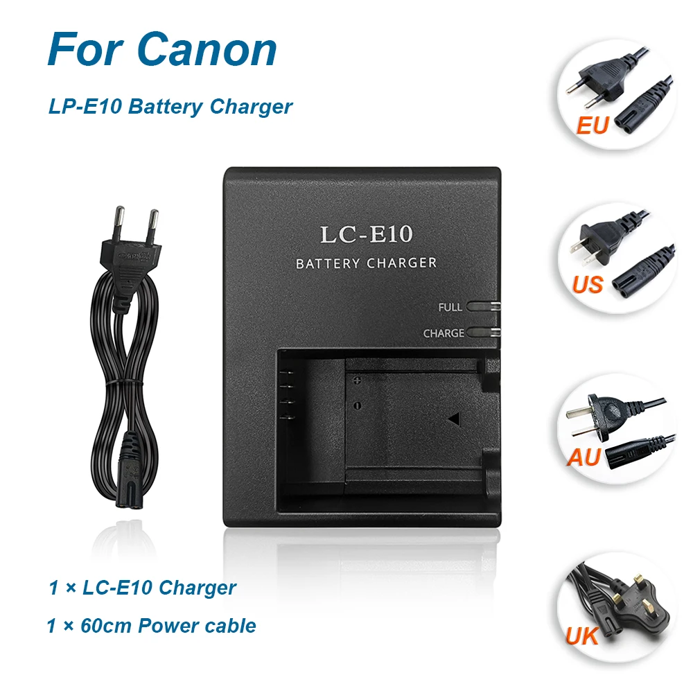 LC-E10/E LC-E10C LP-E10 BATTERY CHARGER For Canon LP-E10 EOS 2000D,4000D,1500D,1300D,1200D,1100D LC-E10 Charger