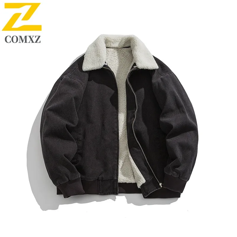 COMXZ الرجال سترة خارجية موضة الوقوف طوق المشي لمسافات طويلة السفر يندبروف سترة 2025 قسط مقاومة البرد الشتاء معطف الحشو الجديد