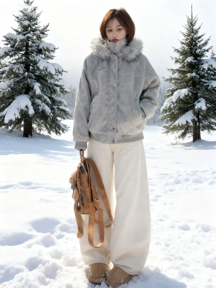 Chaqueta de Invierno para Mujer, Ligera, con Capucha, Diseño Anti-Frío, Abrigo de Algodón