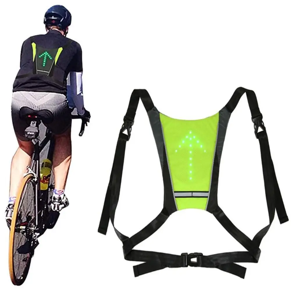 Jogging Signal Light Reflective Vest Safety Bag Gear Remote Control Cycling Vest Breathable Wear Resistant LED Vest Sport