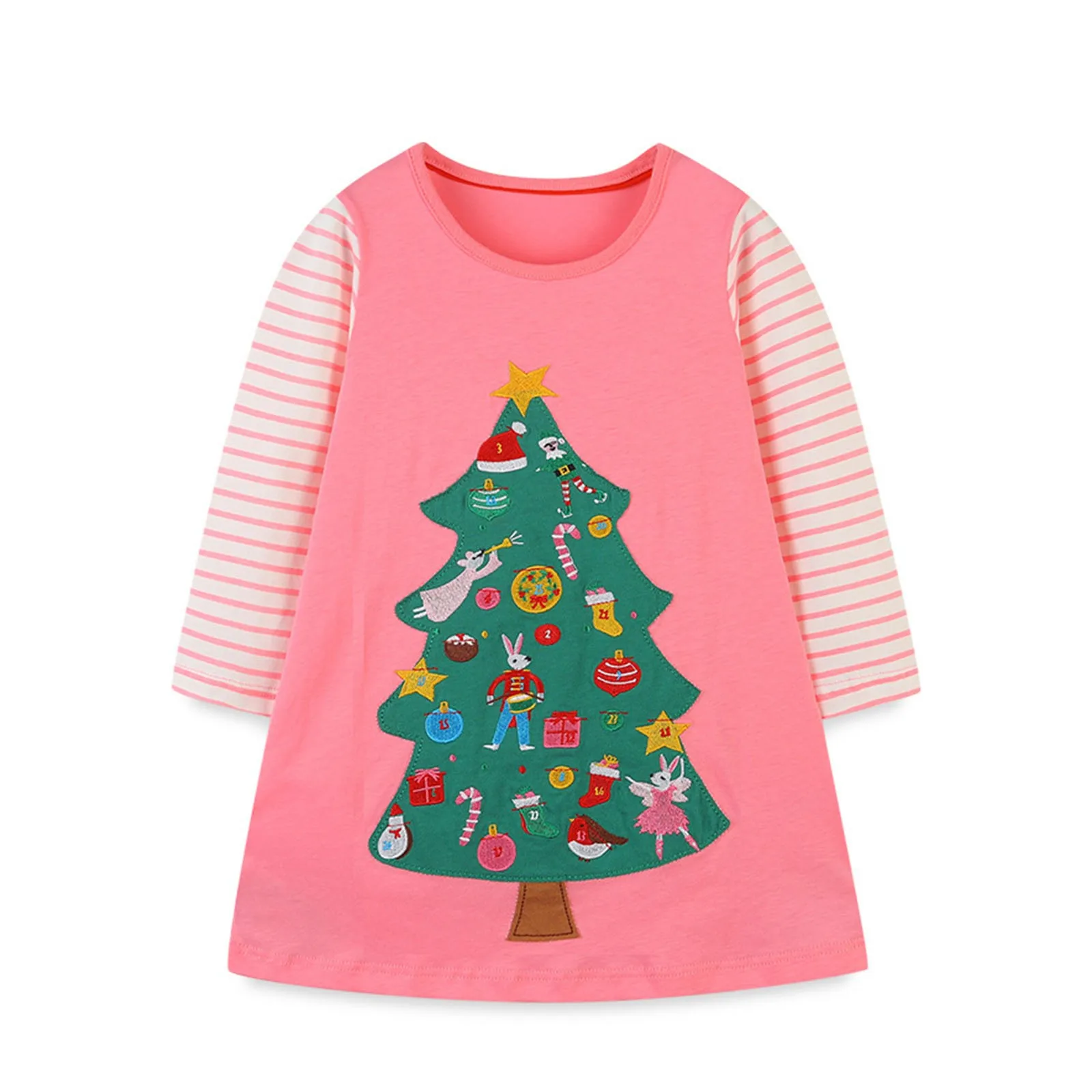 Toddler Girl Christmas Dress Long Sleeve Fall Winter Casual BasicTunic Women Girls Casual Christmas off The Shoulder Swing Dress