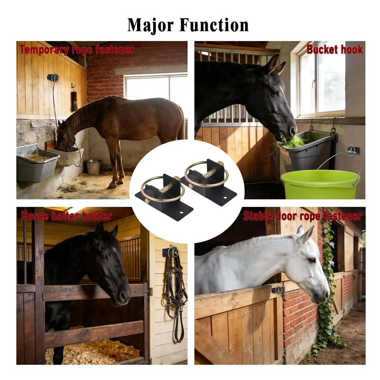 Heavy Duty Water Bucket Hanger Wall Mounted Steel Feeder Hook for Horses Stall Feeding Barn Equipment