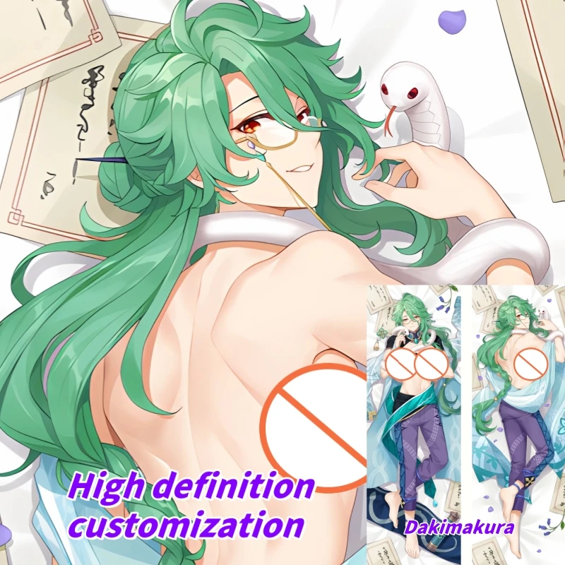 

Dakimakura Anime Pillow Case Genshin Impact Baizhu Double-sided Print Of Life-size Body Pillowcase Gifts